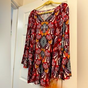 Cupio Long Flounce Sleeve Boho Blouse
